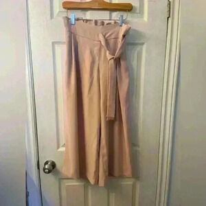 Carolina Belle Montreal wide leg pink cropped  with belt detail size 4
